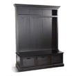Kota Foyer Coat Rack Entry Hall Tree w Storage Bench- Black 85 Inch