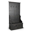 Mary Accent Hall Tree Coat Rack with Bench- 4 Hooks- Farmhouse Black