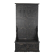 Mary Accent Hall Tree Coat Rack with Bench- 4 Hooks- Farmhouse Black