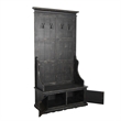 Mary Accent Hall Tree Coat Rack with Bench- 4 Hooks- Farmhouse Black
