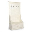 Mary Accent Hall Tree Coat Rack with Bench- 4 Hooks- Farmhouse White