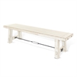 Rena Dining Bench- Turnbuckle Accent- 64 Inch White Mahogany Wood