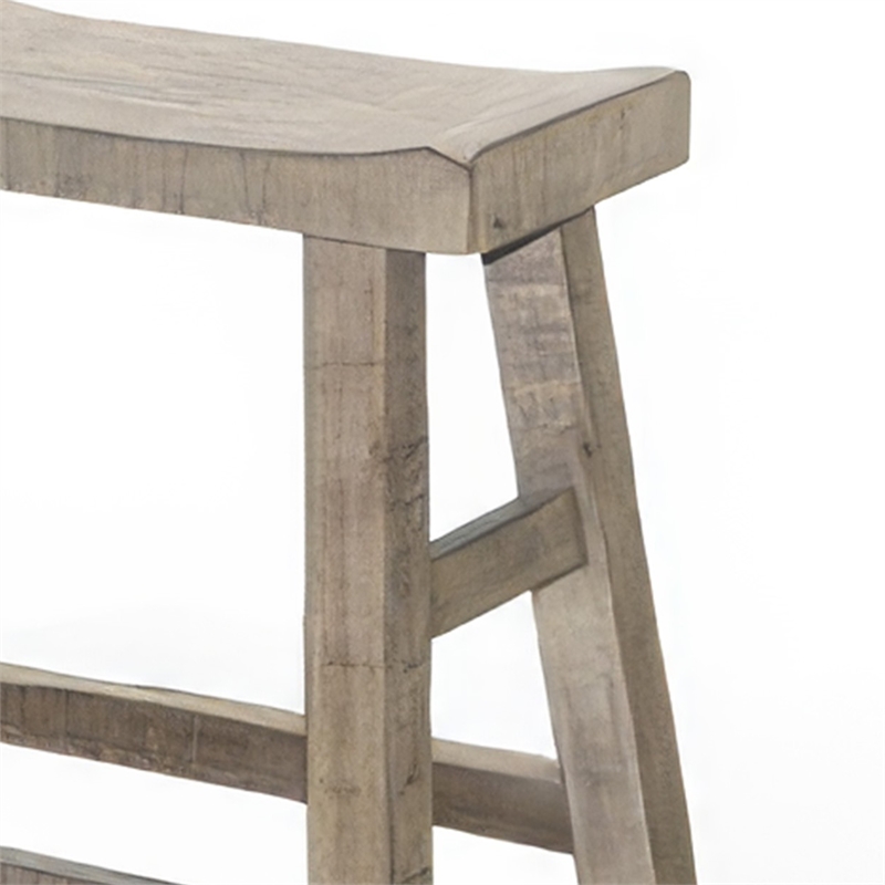 Rena Counter Height Bench- 33 Inch Light Brown Mahogany Wood Frame