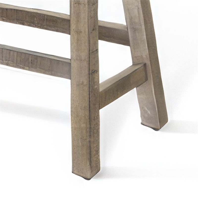 Rena Counter Height Bench- 33 Inch Light Brown Mahogany Wood Frame