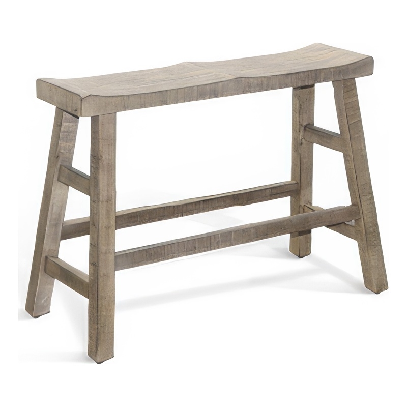 Rena Counter Height Bench- 33 Inch Light Brown Mahogany Wood Frame