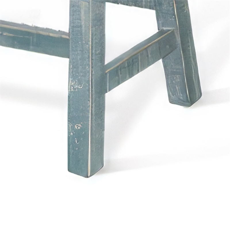Rena Counter Height Bench- 33 Inch Seagrass Green Mahogany Wood Frame