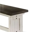 Orso Side Dining Bench- Plank Seat- Off White and Brown Wood 48 Inch