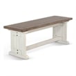 Dean Side Dining Bench- Plank Style Seat- Off White and Brown 48 Inch
