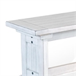 Sime Side Dining Bench- Plank Style- Off White Mahogany Wood 48 Inch