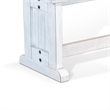 Sime Side Dining Bench- Plank Style- Off White Mahogany Wood 48 Inch