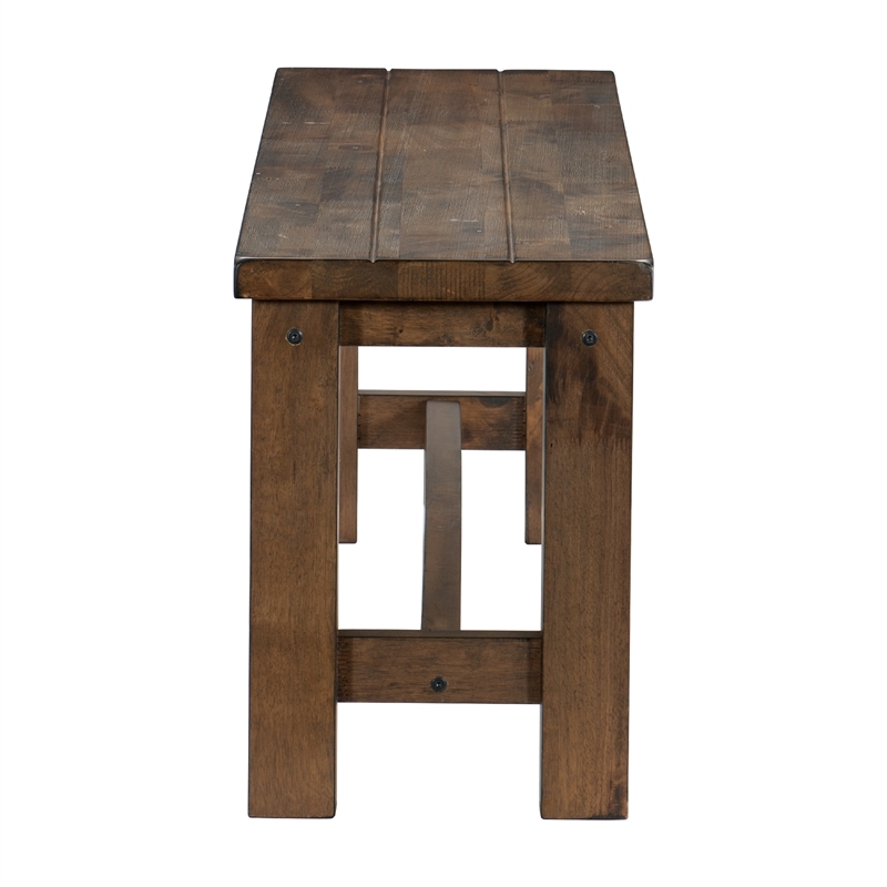 Rick Dining Bench- 52 Inch Transitional Natural Brown Rubberwood