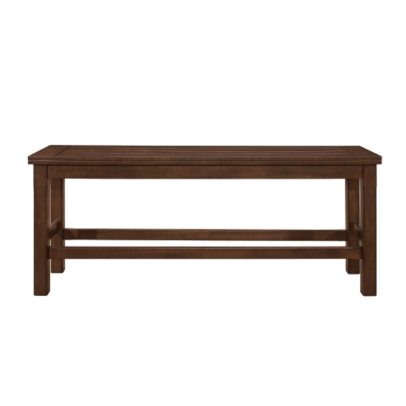 Lsy Counter Height Dining Bench- 64 Inch Dark Brown Wood Frame