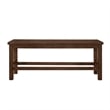 Lsy Counter Height Dining Bench- 64 Inch Dark Brown Wood Frame