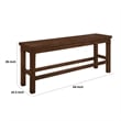 Lsy Counter Height Dining Bench- 64 Inch Dark Brown Wood Frame