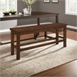 Lsy Counter Height Dining Bench- 64 Inch Dark Brown Wood Frame
