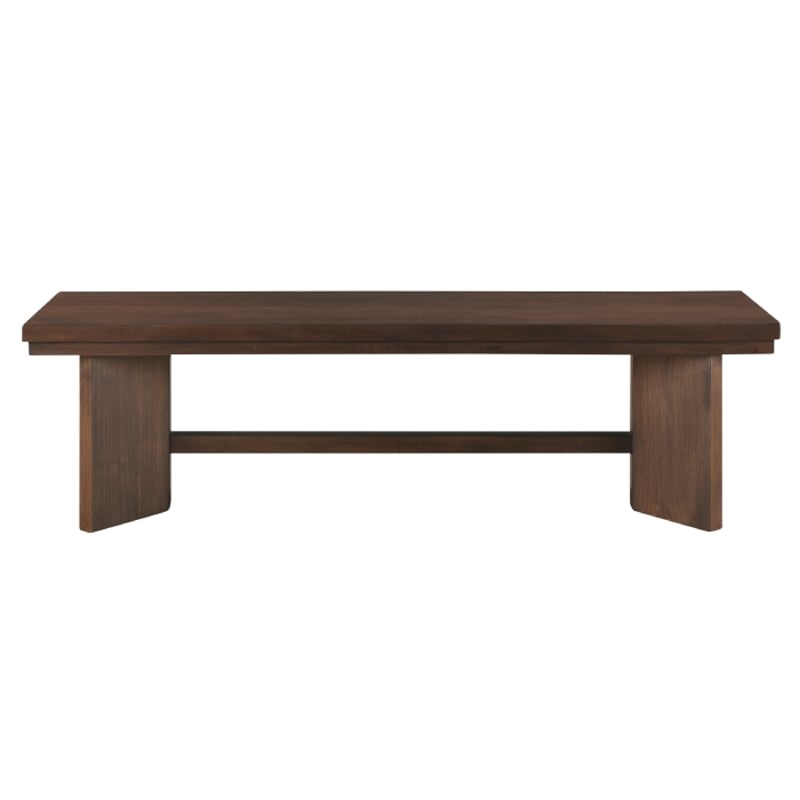 Bloi Dining Bench- X Shaped Trestle Base- 59 Inch- Brown Wood Frame