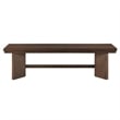 Bloi Dining Bench- X Shaped Trestle Base- 59 Inch- Brown Wood Frame