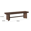Bloi Dining Bench- X Shaped Trestle Base- 59 Inch- Brown Wood Frame