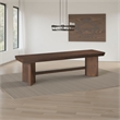 Bloi Dining Bench- X Shaped Trestle Base- 59 Inch- Brown Wood Frame