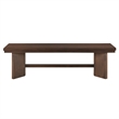 Bloi Dining Bench- X Shaped Trestle Base- 59 Inch- Brown Wood Frame