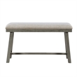 Anab Counter Height Bench- Foam Cushioned Polyester- Gray Wood