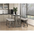 Anab Counter Height Bench- Foam Cushioned Polyester- Gray Wood