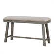 Anab Counter Height Bench- Foam Cushioned Polyester- Gray Wood