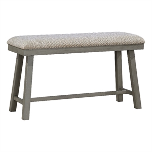 Anab Counter Height Bench- Foam Cushioned Polyester- Gray Wood
