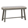 Anab Counter Height Bench- Foam Cushioned Polyester- Gray Wood