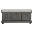 Wali 44 Inch Bench with Lift Top Storage- Plush Gray Cushioned Seat
