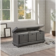Wali 44 Inch Bench with Lift Top Storage- Plush Gray Cushioned Seat