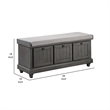 Wali 44 Inch Bench with Lift Top Storage- Plush Gray Cushioned Seat