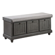 Wali 44 Inch Bench with Lift Top Storage- Plush Gray Cushioned Seat