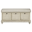 Wali 44 Inch Bench with Lift Top Storage- Cushioned Seat Antique White
