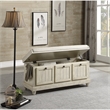 Wali 44 Inch Bench with Lift Top Storage- Cushioned Seat Antique White