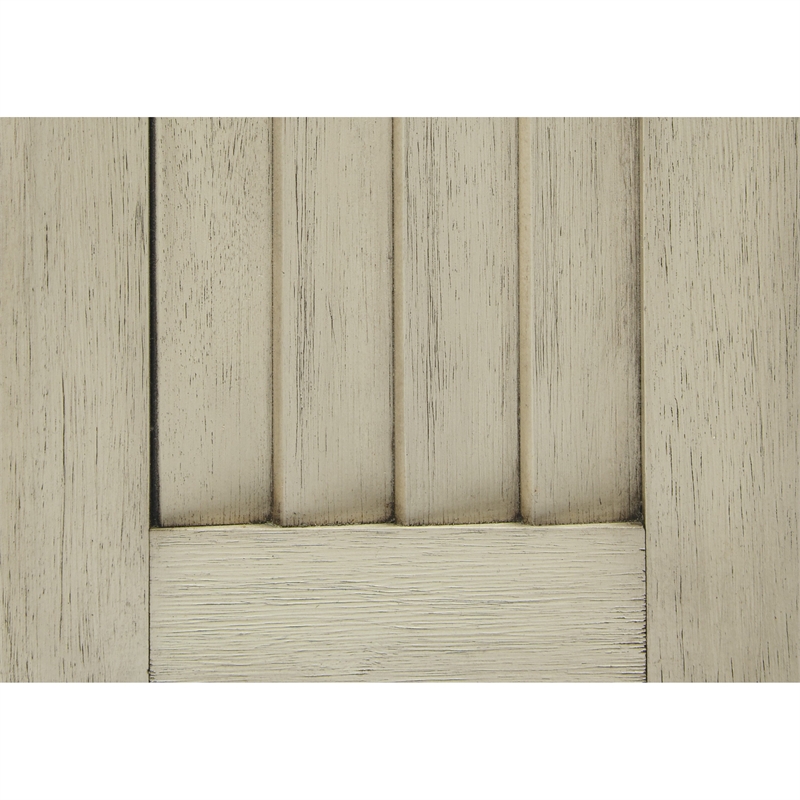 Wali 44 Inch Bench with Lift Top Storage- Cushioned Seat Antique White