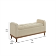 Bity Lift Top Storage Bench- Light Brown Textured Fabric- Wood 50 Inch