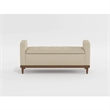 Bity Lift Top Storage Bench- Light Brown Textured Fabric- Wood 50 Inch