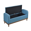 Bity Lift Top Storage Bench- Blue Textured Fabric- Wood Base- 50 Inch