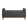 Bity Lift Top Storage Bench- Dark Gray Textured Fabric- Wood 50 Inch