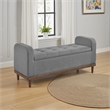 Bity Lift Top Storage Bench- Medium Gray Textured Fabric- Wood 50 Inch