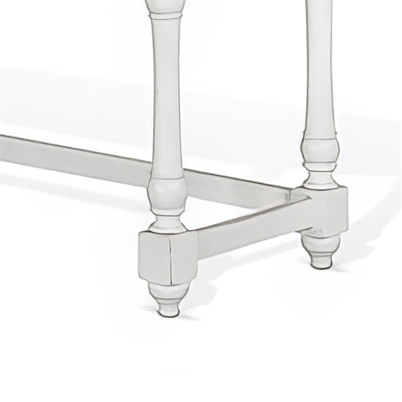 Orso Console Table- 76 Inch Rectangular Brown Top- White Mahogany