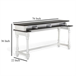 Orso Console Table- 76 Inch Rectangular Brown Top- White Mahogany