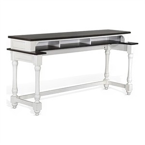 Orso Console Table- 76 Inch Rectangular Brown Top- White Mahogany