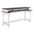 Orso Console Table- 76 Inch Rectangular Brown Top- White Mahogany