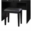 Hudi Makeup Vanity and Stool Set- 10 Lights- USB Power Outlet- Black