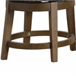 Bara 20 Inch Swivel Dining Stool- Gray Round Faux Leather- Set of 2- Brown