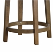 Bara 25 Inch Swivel Counter Stool- Black Round Faux Leather- Brown- Set of 2
