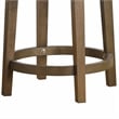 Bara 25 Inch Swivel Counter Stool Gray Round Faux Leather- Brown- Set of 2