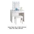 Hudi Makeup Vanity and Stool Set- 10 Lights- USB Power Outlet- White